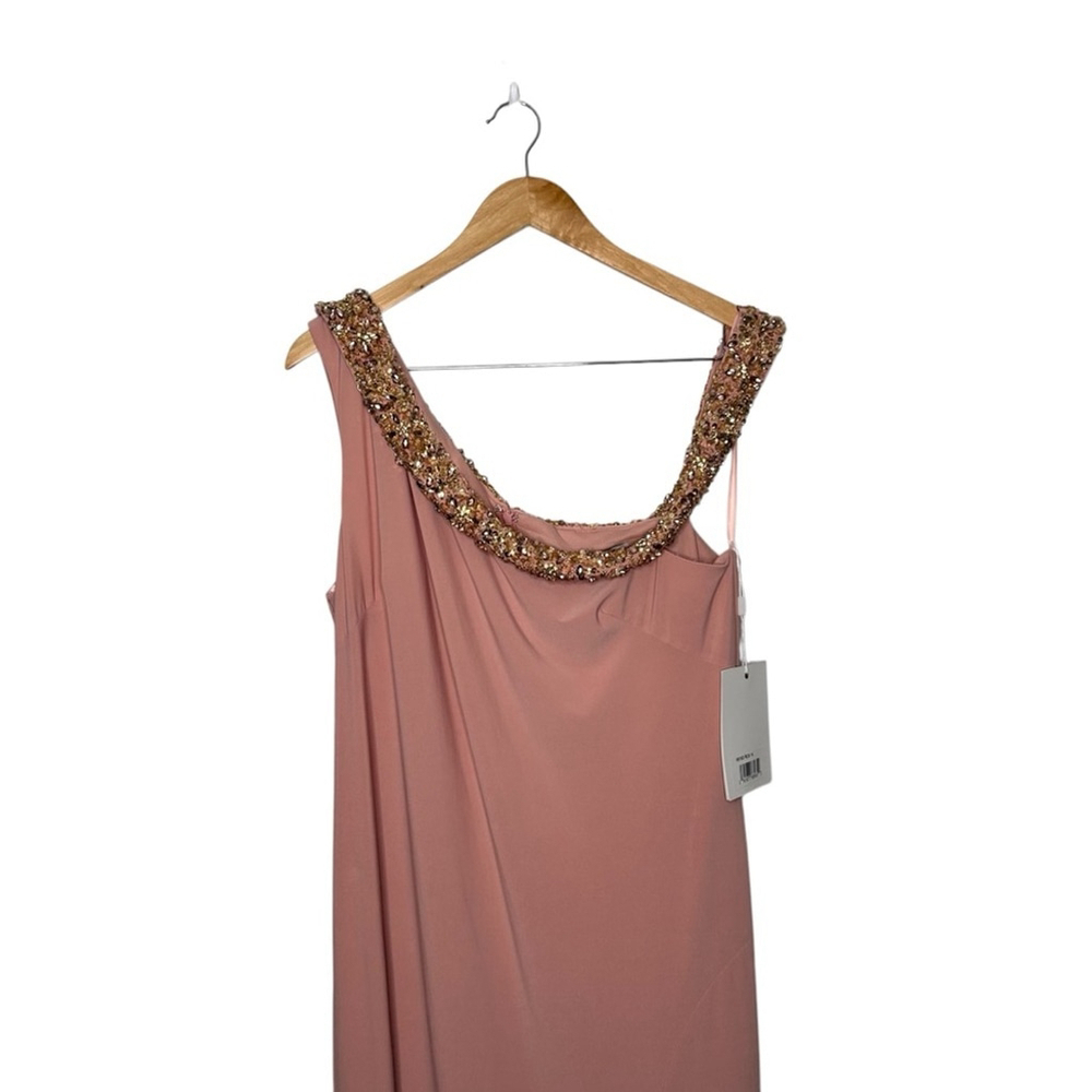 MAC DUGGAL 68163 Embellished Drop Shoulder Jersey Long Gown Dress Rose Pink 14 - Picture 4 of 14